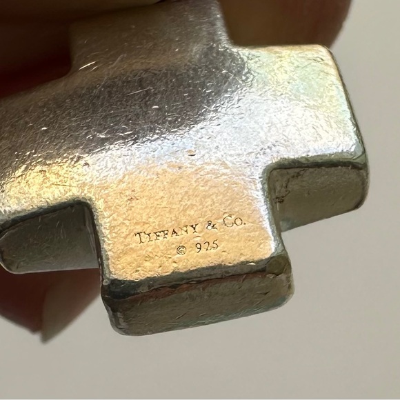 Tiffany & Co. 925 Silver 7.50in-19,5cm Cross Tag Charm Bracelet - Picture 12 of 16
